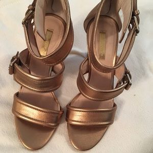 Louise et Cie Gold Sandal Heels